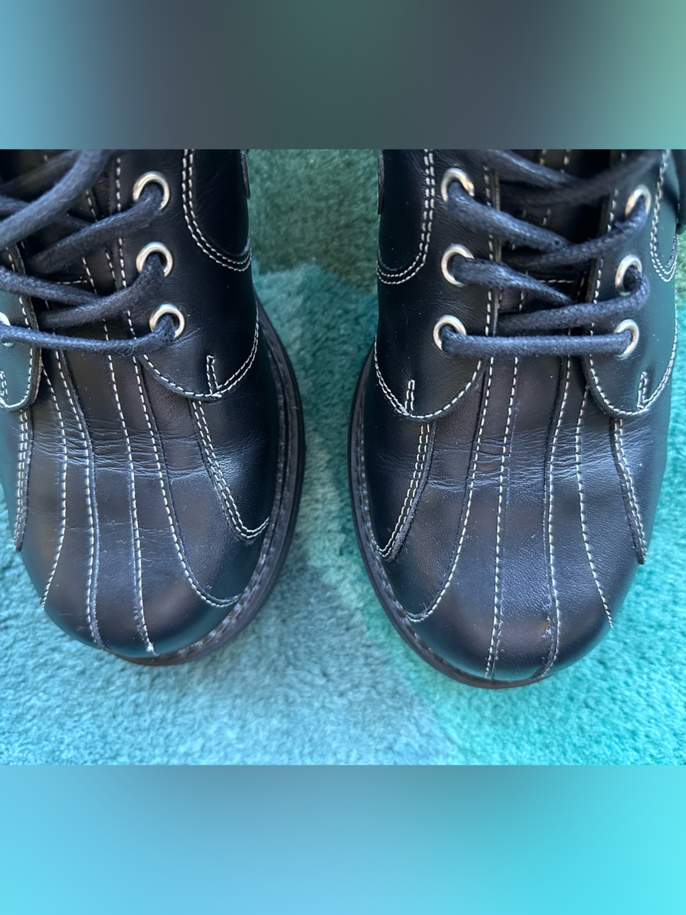 Fluevog VINTAGE EXCELLENT Angels Supervog black swirl ankle boot -W8.5/M7 - Picture 11 of 16